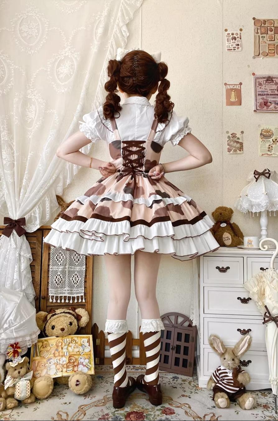 Calico Cat - Winter Kawaii Lolita Print JSK - image 2