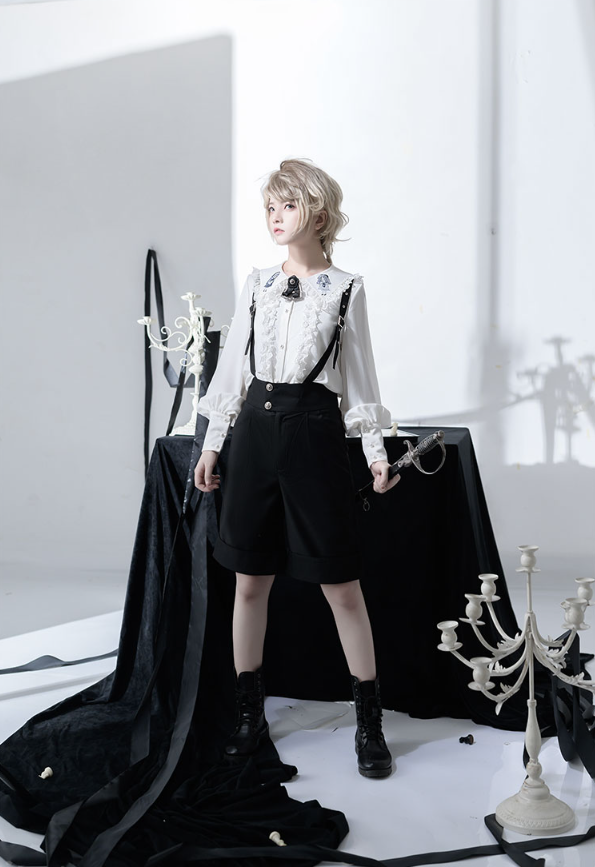 Corroding the Heart - Ouji Lolita Shirt Suspenders Shorts Collection - image 3