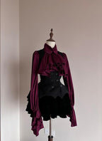Final Nocturne - Black Gothic Lolita Vest, Bat-Wing Shape - image 6