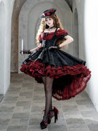 Red Black Gothic Underbust JSK and Off Shoulder Blouse Set - image 5