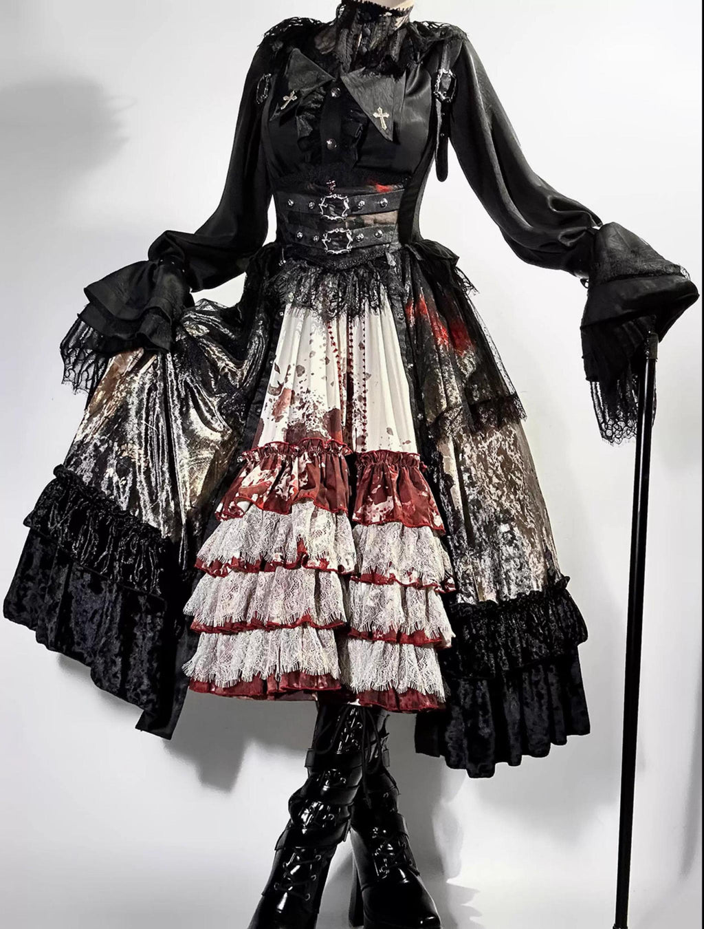 Heretic Nun - Halloween Gothic Lolita JSK Dress & Blouse Set - image 17