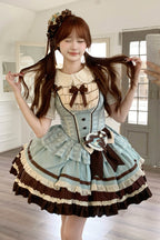 Mint Chocolate Sweet Lolita JSK Dress in Green and Brown - image 4