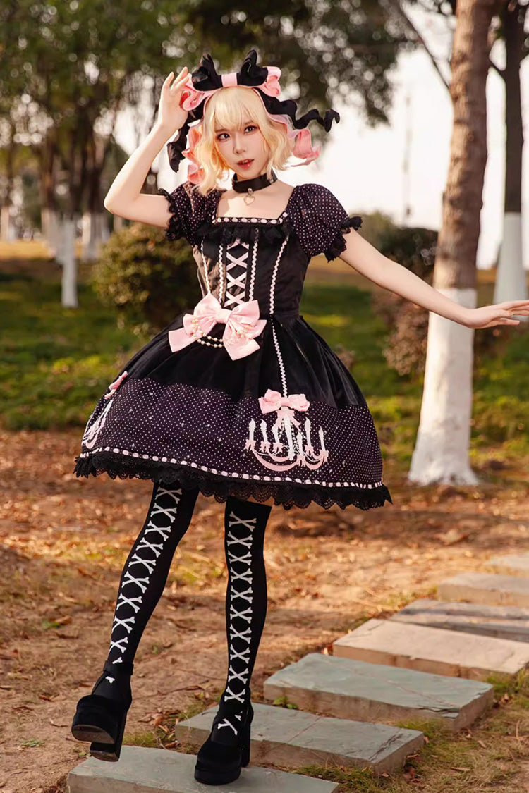 Chandelier - Sweet Lolita Short-Sleeve OP Dress in 4 Colors - image 3