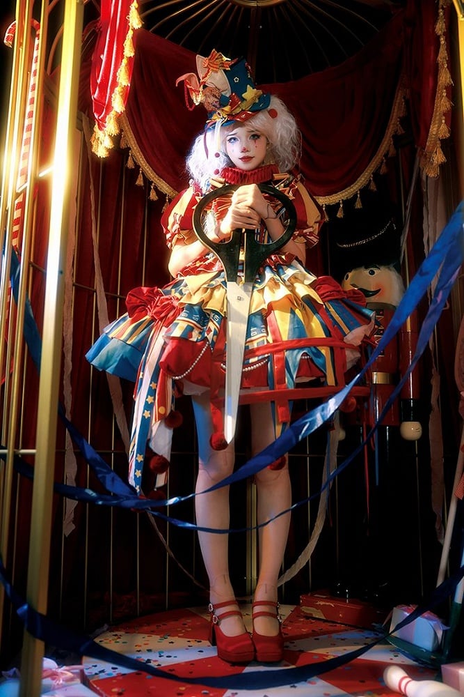 Bunny Circus Embroidery - Sweet Lolita JSK Dress and Detachable Puff Sleeves - image 27