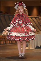 Gingham Petal Bunny - Short Sleeves Printed Ruffled Bow Sweet Lolita OP Dress - image 8
