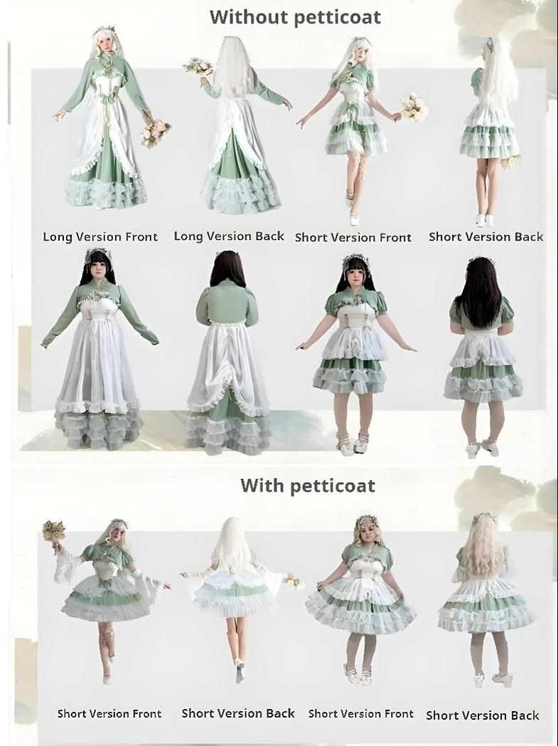 Toting Basil Plus Size Wedding Lolita Green Bridal JSK - image 32