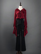 Regal V-Neck Shirt and Corset Pants Set - Shi Zhi Mao - image 2