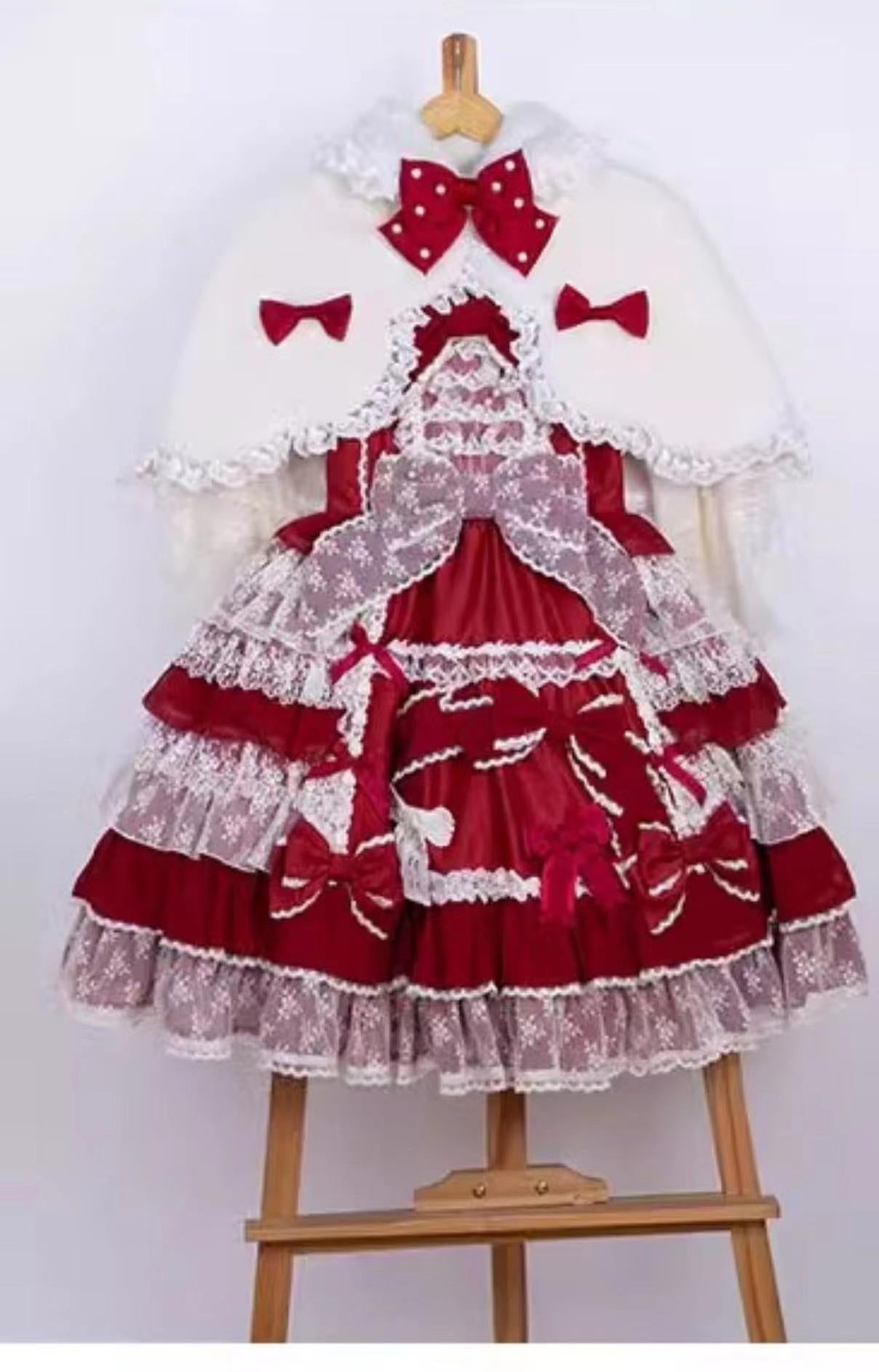 Rabbit-Ear Winter Lolita Cape with Bows - image 10