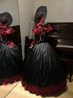 Rose 3D Floral Pearl Gothic Lolita Ball Gown OP Dress - image 5