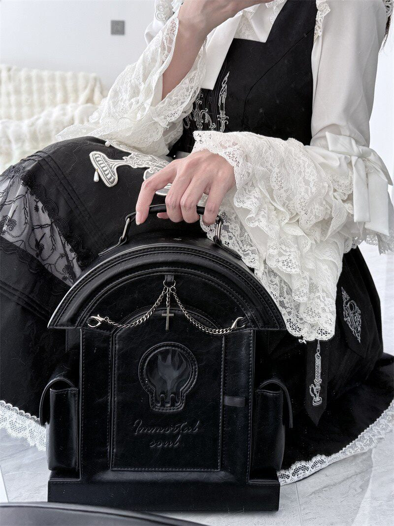 Skull Tombstone - Gothic Ita Shoulder Bag - image 2