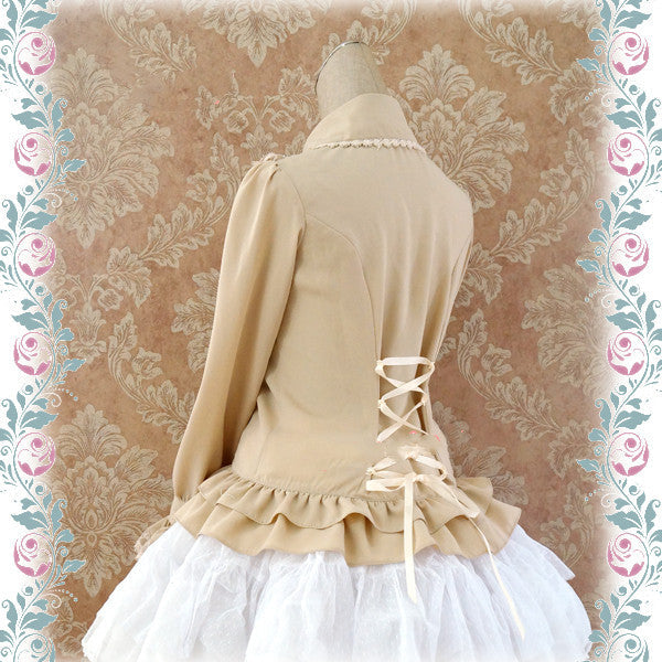Elegant Lace-Up Back Lolita Blouse - image 17
