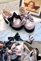 Black Pink Japanese Lolita Thick Heel Shoes - image 15