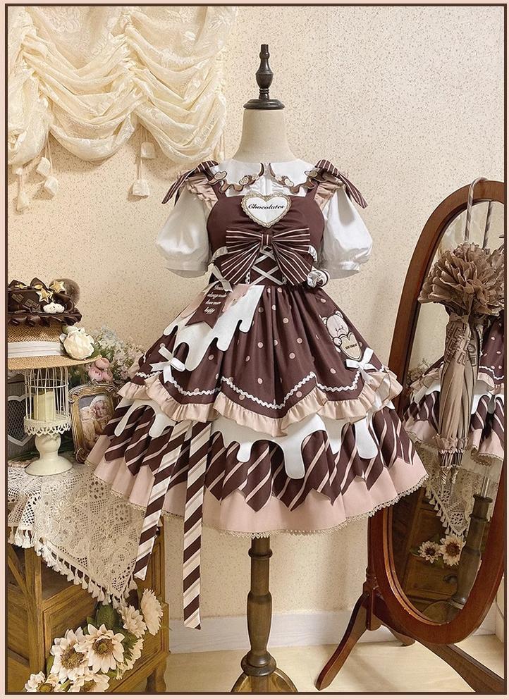 Chocolate Milk Pie - Sweet Lolita JSK Dress Summer Salopette - image 21