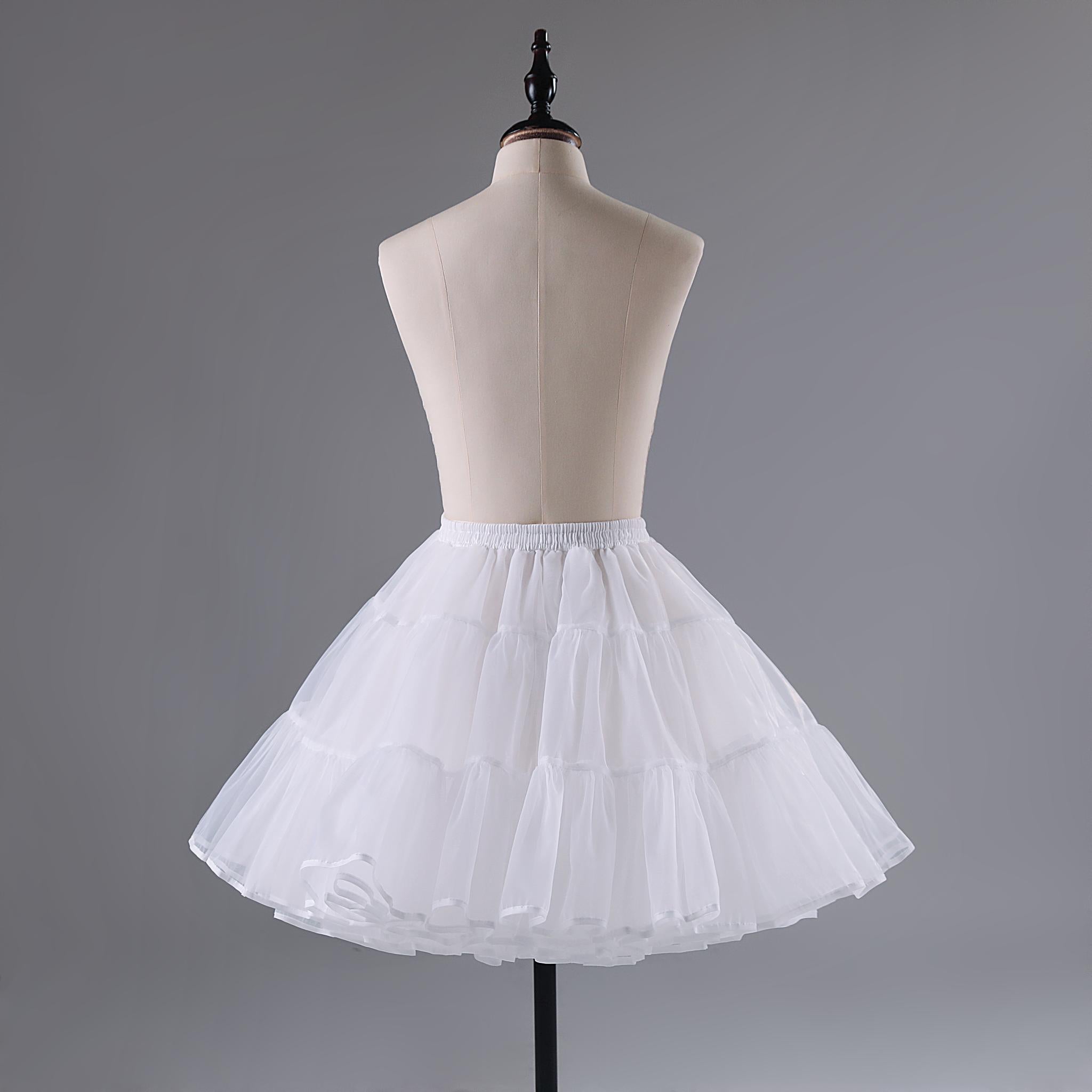 Noloria - Medium-High Volume Lolita White Puffy Petticoat, 17.7" (45 CM) - image 4