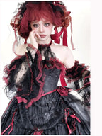 Cascading Poetry - Gothic Lolita JSK Dress, Lace & Tiered Hem - image 4