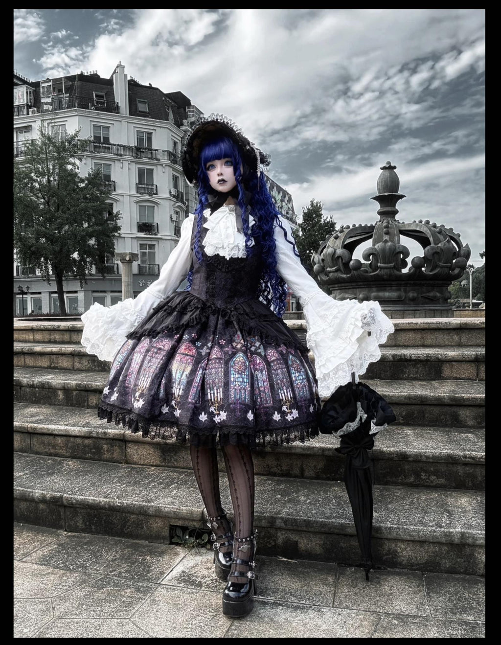 Temple Stained Glass Gothic Lolita JSK and Blouse Set - image 13