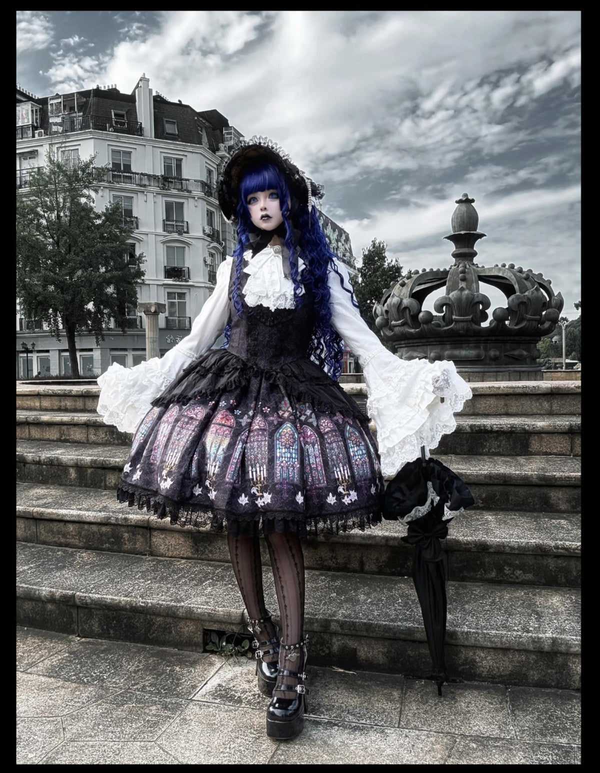 Temple Stained Glass Gothic Lolita JSK and Blouse Set - image 13