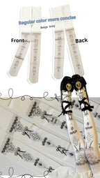 Classic Lolita Tights Baroque Pearl Printed Lolita Pantyhose - image 8