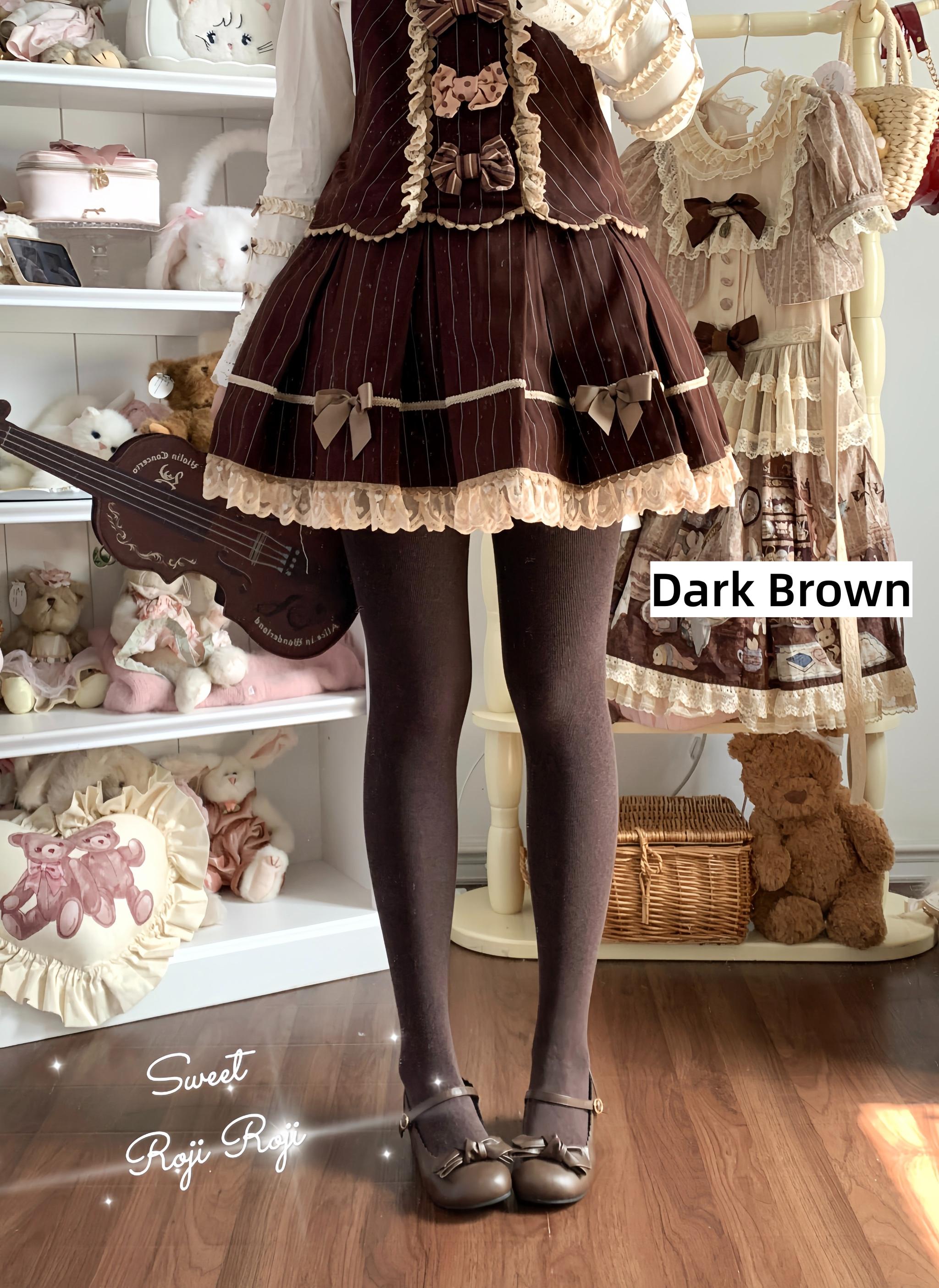 Kawaii Lolita Fleece-Lined Tights, Multiple Colors - image 2