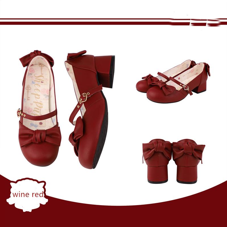 Elegant Lolita Bownot Retro High Heel Shoes - image 9