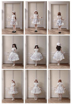 Finnish Antique Cabinet - Sweet Lolita Antique Cabinet Printed OP & JSK Dress with Bows - image 6