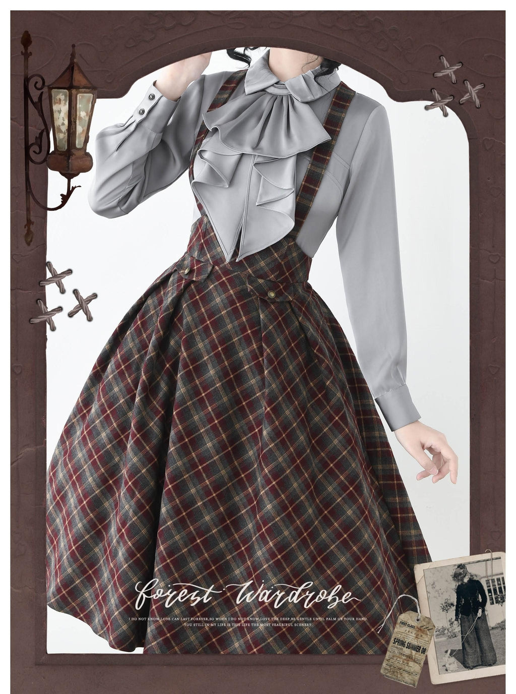 Forest Dew - Elegant Lolita Slim-Fit Shirt with Detachable Jabot - image 15