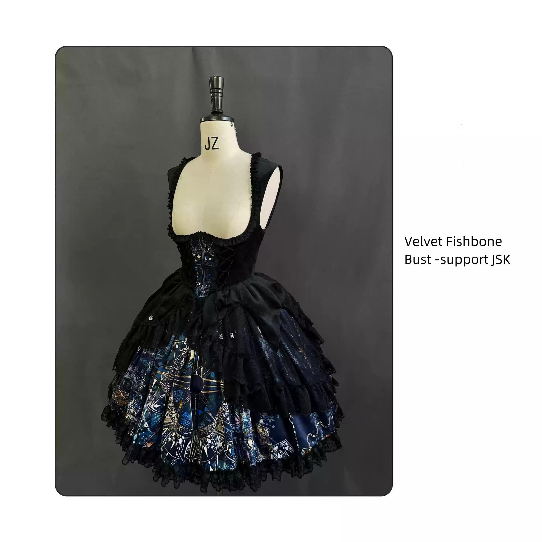Night Traveler - Classic Gothic Lolita Dress with Stained Glass Window Print - image 57