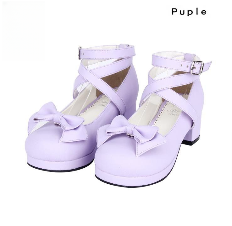 Sweet Lolita Shoes Round Toe Middle Heel - image 5