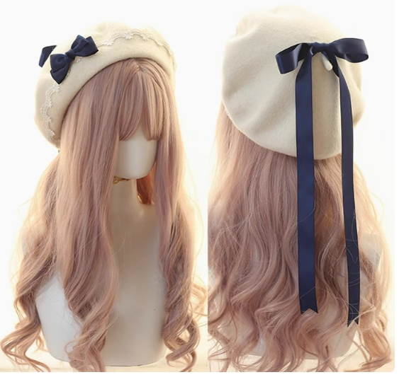 Sweet Woolen Lolita Lace Beret, Japanese Style - image 13