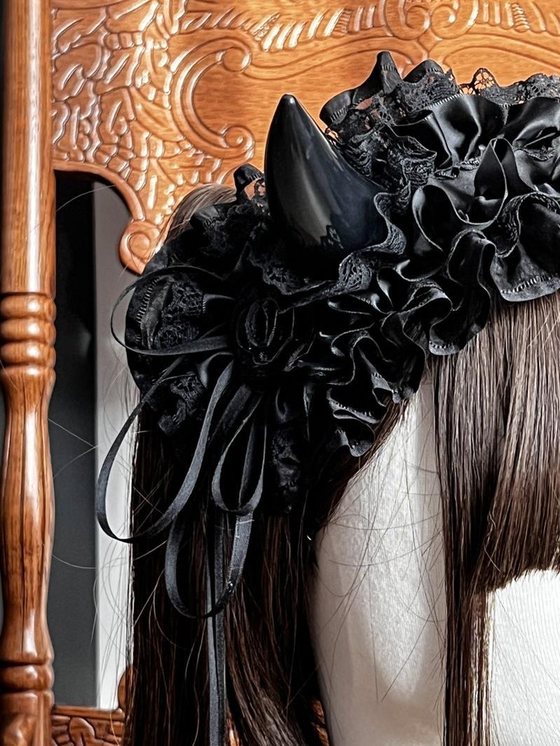Gothic Devil Horn Lolita KC Hairband, Custom Colors - image 6