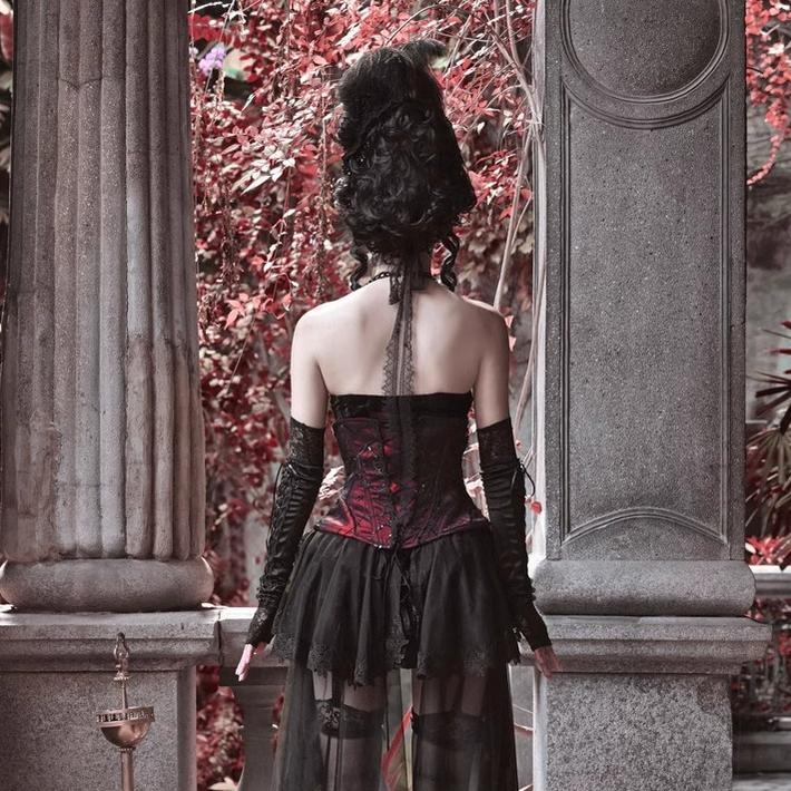 Duchess - Velvet Gothic Lolita Dress, Corset & Skirt - image 6