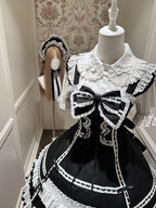 Monochrome Snowflake Cotton JSK Dress with Ruffle Trim - image 3