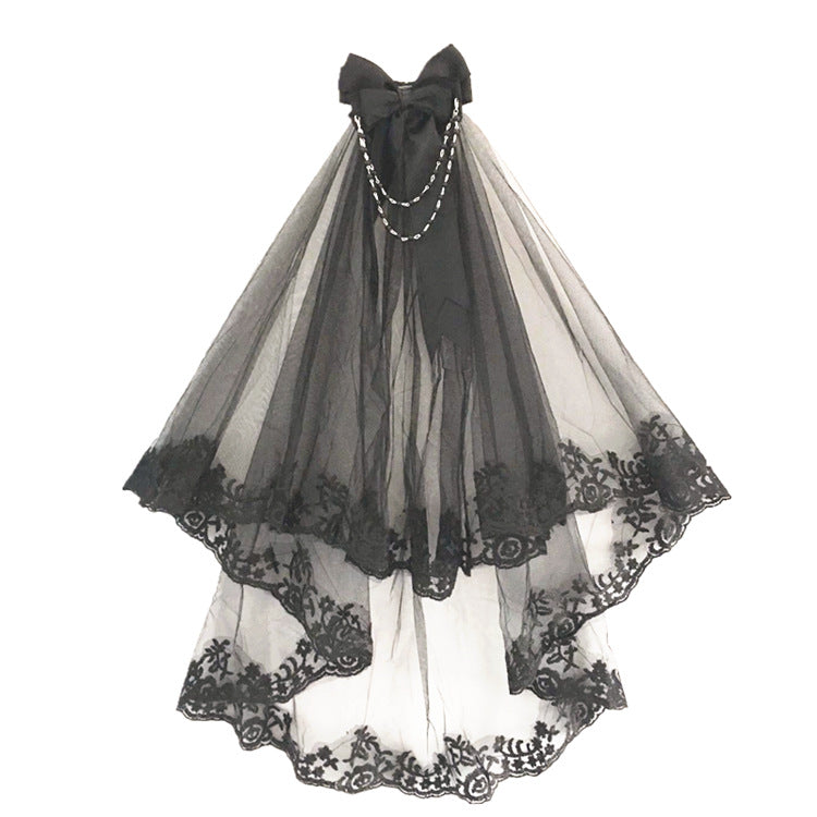 Gothic Retro Lace Double-Layer Lolita Veil - image 5