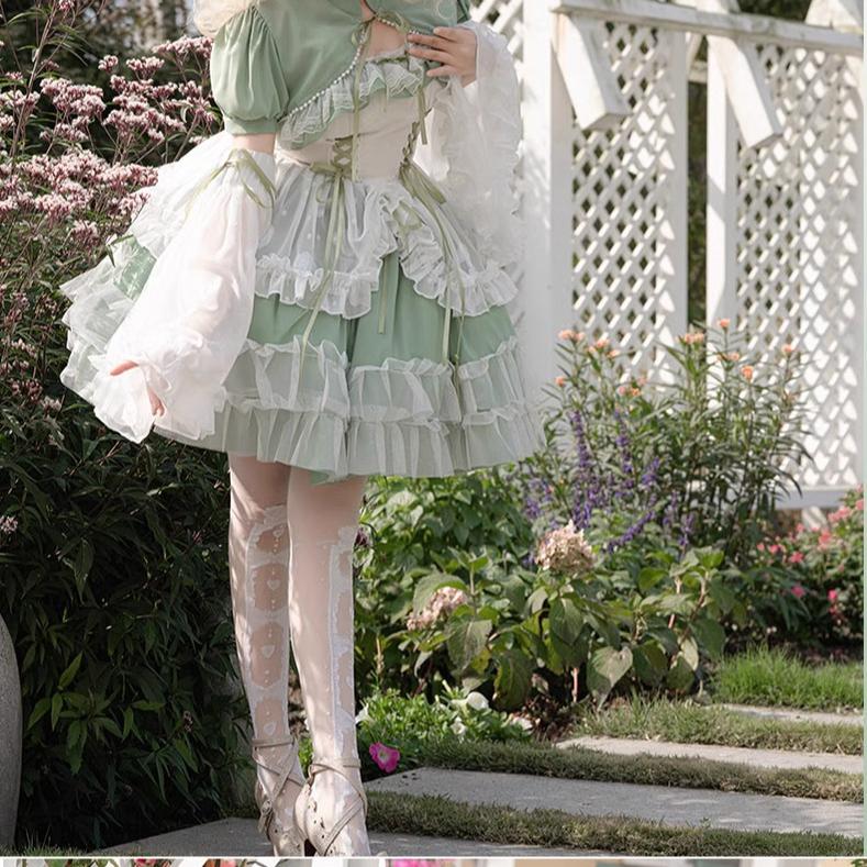 Toting Basil Plus Size Wedding Lolita Green Bridal JSK - image 25