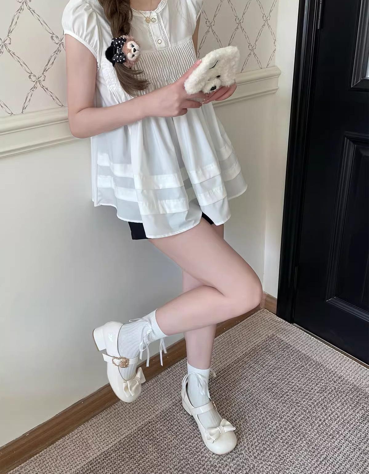 Hug Bear - Sweet Lolita Heel Shoes Bear Metal Buckle Bow Shoes - image 15