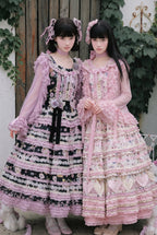 Be My Sweetheart Floral Tiered Sweet Lolita OP JSK Dress and Accessories - image 1