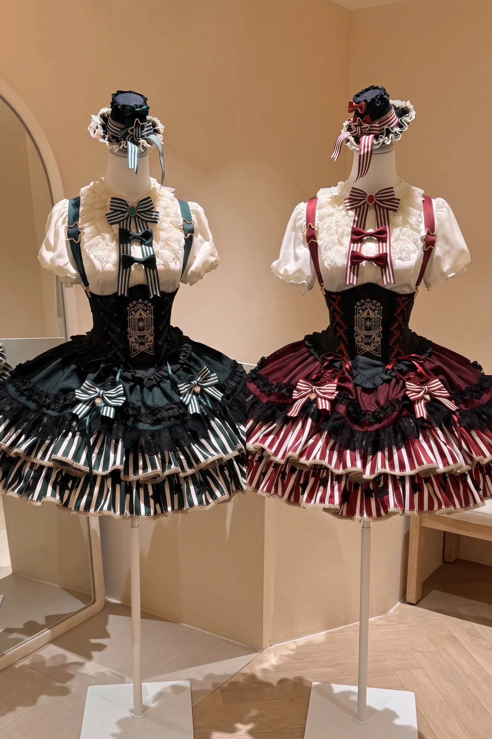 Star Track Academy Stripe Corset Gothic Lolita SK Dress Set - image 1