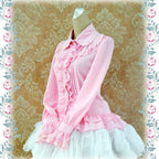 Elegant Lace-Up Back Lolita Blouse - image 20