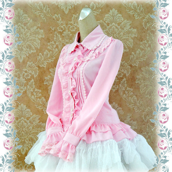 Elegant Lace-Up Back Lolita Blouse - image 20
