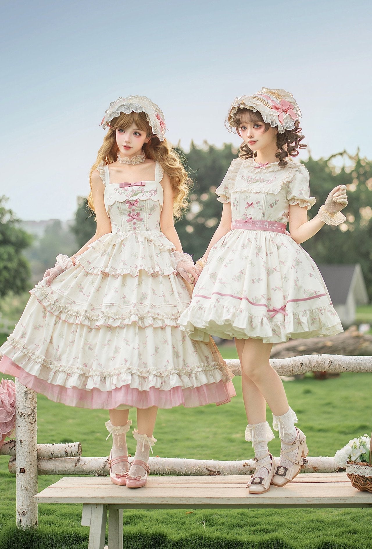 Fragrant Old Dream - Pink Bellflower Lolita OP and JSK Dress - image 21