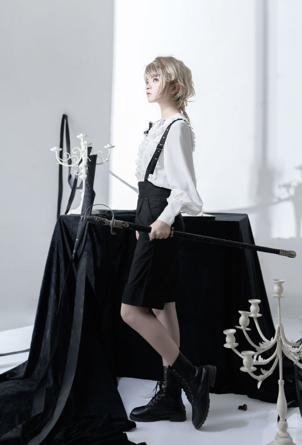 Corroding the Heart - Ouji Lolita Shirt Suspenders Shorts Collection - image 2