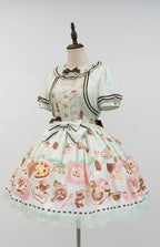 Dream Teahouse - Dessert Print Kawaii Lolita OP Dress Suit - image 44