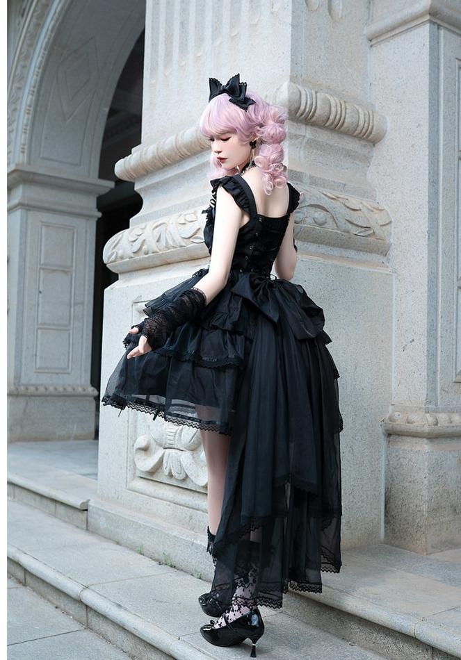 Ballet Maiden - Classic Lolita Four-tiered Hem JSK Dress with Rose Details - image 2