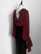 Ouji Lolita V-Line Backless Blouse & Slight Flare Pants - image 10