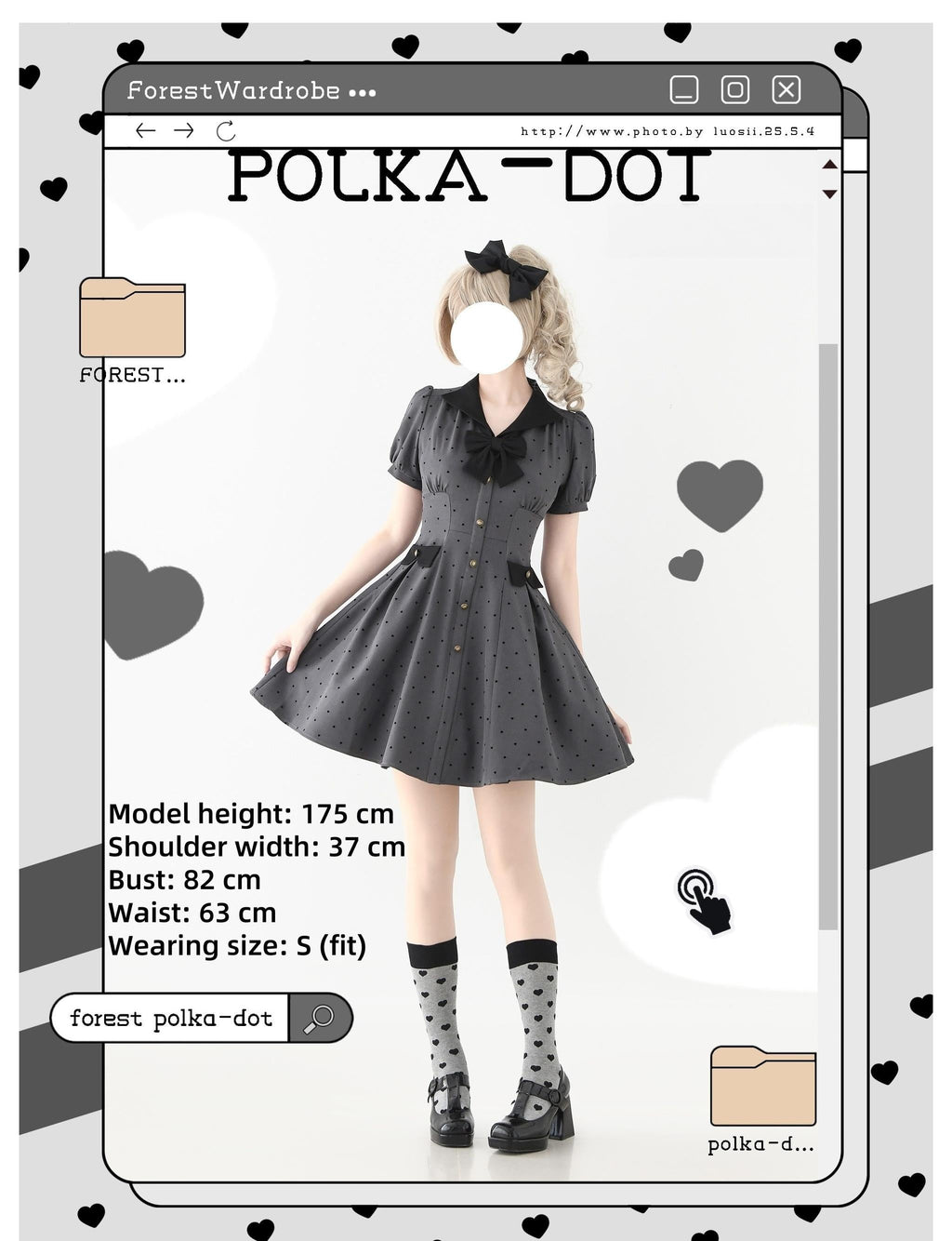 Forest Polka-Dot - Classic Lolita OP Dress With Polka Dots & Pockets - image 15