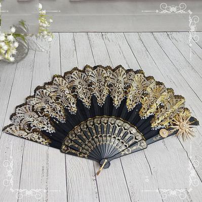 Gothic Lolita Lace Folding Fan with Rose and Sun Options - image 12