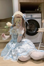 Floral Overture Sweet Lolita JSK Dress in Blue - image 5
