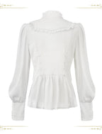 Eternal Rabbit Invitation - Ouji Lolita Ruffle V-Neck Blouse - image 5