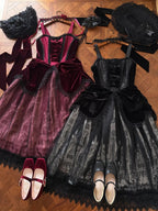Gothic Cathedral Velvet Lace Corset Lolita JSK and Jacket Set - image 18