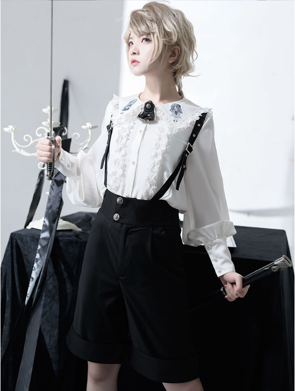 Corroding the Heart - Ouji Lolita Shirt Suspenders Shorts Collection - image 8